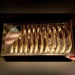 Hand crafted GOLD Metal C-Hook Shower Curtain Hooks. New in box. Heavy.